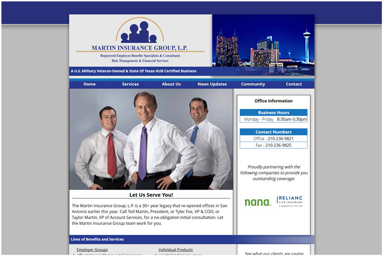 The Martin Insurance Group Client Web Design